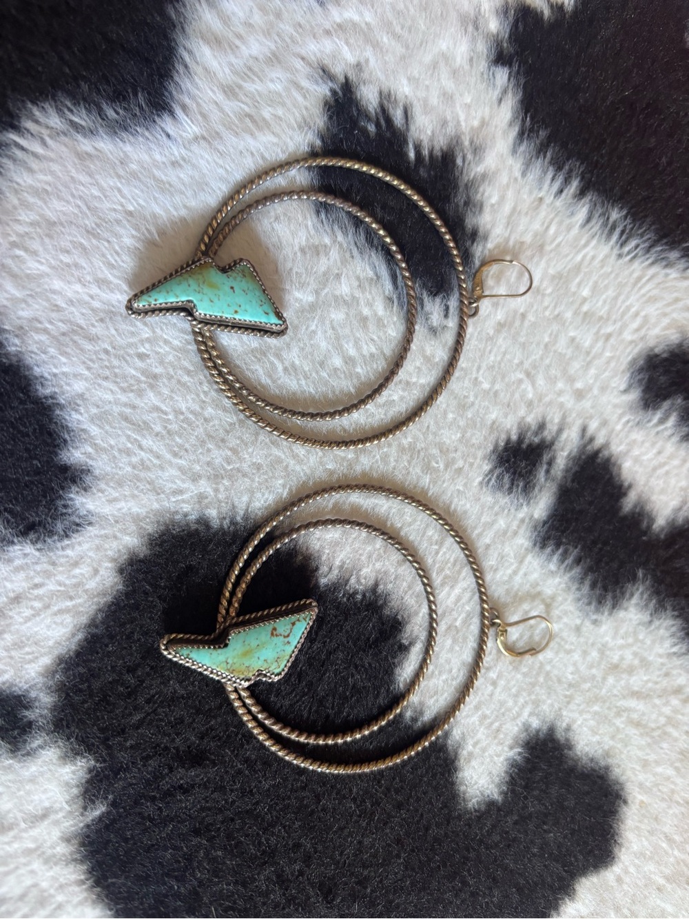 Sterling Silver Handmade Earrings w Real Turquoise